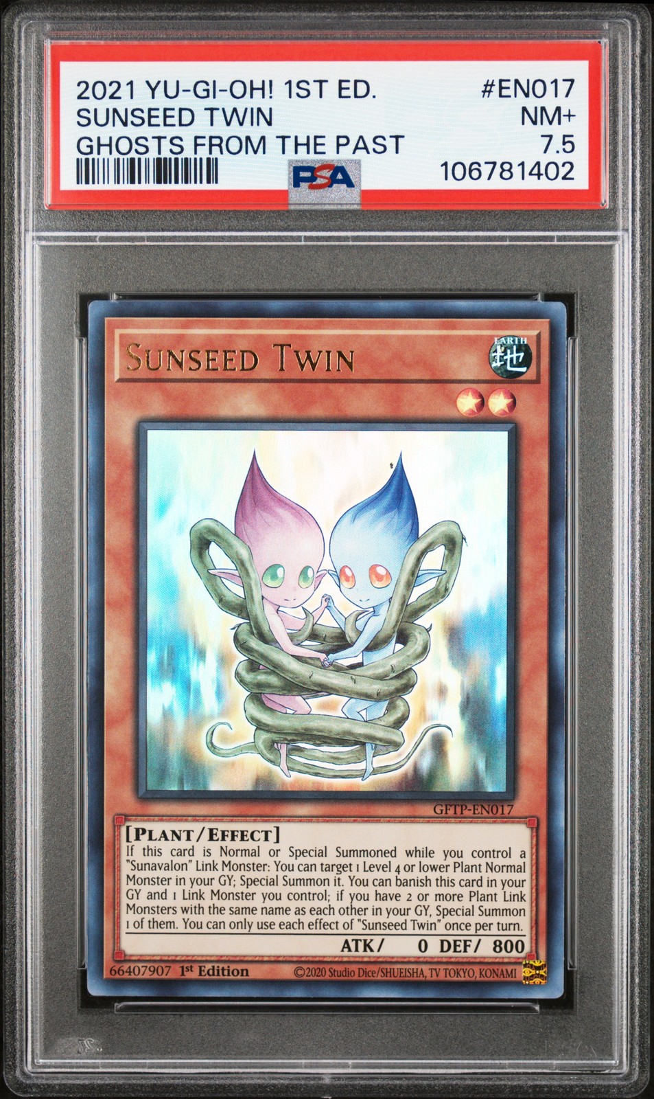 2021 YU-GI-OH! GHOSTS FROM THE PAST 1ST EDITION #EN017 SUNSEED TWIN PSA 7.5