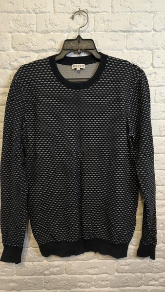 Men Reiss Sweater Black Cotton 38 / M