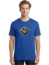 Microchip-Cityscape Mens Graphic Tee, 100% Cotton, Casual Summer Wear