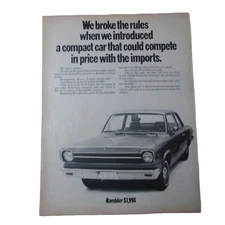 1969 AMC American Motors Rambler Automobile  - Vintage Print Ad