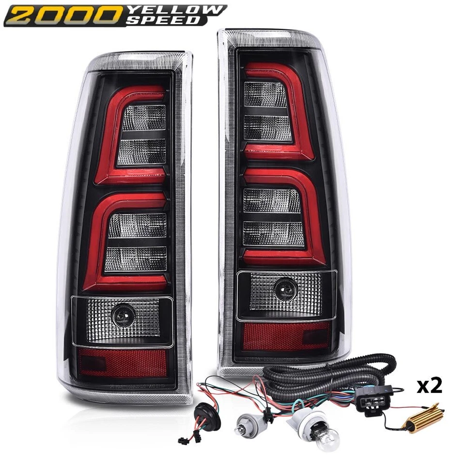 LED Tail Lights Brake Lamps w/ Harness Fit For 99-06 Chevy Silverado GMC Sierra - Image 3 of 4