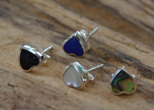 Ohrstecker 925 Sterling Silber Herz Stein eingefasst - 第 12/40 張圖片