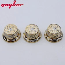 3PCS Electric Guitar Bass Metal Control Volume Knob Top Lotus Flower Pattern Hat