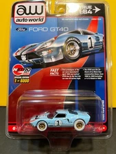 1/64 AUTO WORLD CHASE CAR 1966 FORD GT40 #1 GULF BLUE