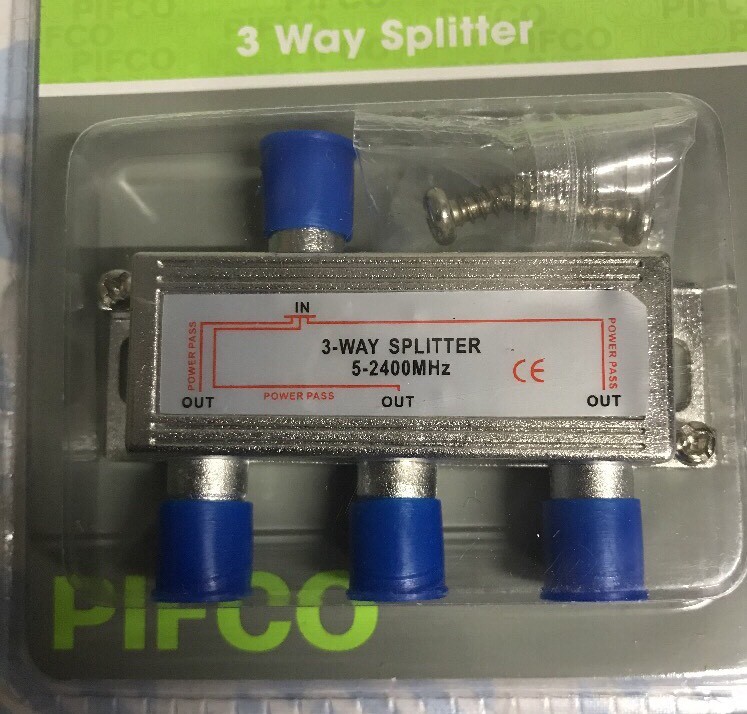 3 Way Aerial Splitter COAX Cable Lead Freeview Female