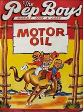 PEP BOYS  Manny Moe Jack MOTOR OIL AUTO PARTS STORE ADVERT.  5x7 REPRINT