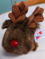 Vintage Puffkins Round Christmas Moose Plush Moosletoe 1999 W/Tag 6  