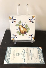 Delft Hand Painted Porcelain Tile Netherlands Tulip Flower Holland Vintage