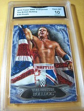 THE BRITISH BULLDOG 2015 TOPPS WWE UNDISPUTED PURPLE # 5/50 GRADED 10  L@@@K