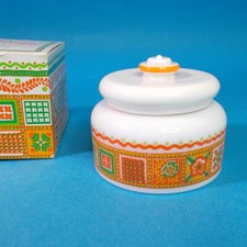 Jalea de Colonia Avon PATCHWORK 3 OZ De Colección Años 70 Completo Tarro de Vidrio Leche Decantador Nuevo de Lote Antiguo