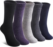 wool socks for women winter warm hiking thick warm cozy boot gift socks 5 pairs