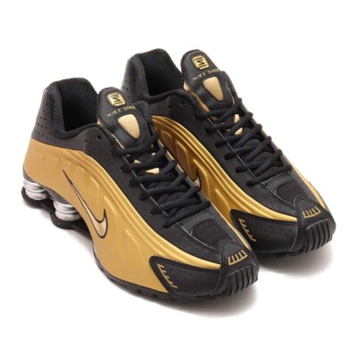 Nike Shox R4 BLACK/METALLIC GOLD-METALLIC SILV AR3565-005 Women's Size US 6 - 13