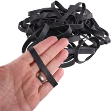 Platinum Rubber Bands #74 Size Blk (Extra Wide 375inch , Large) UV Rated US Made