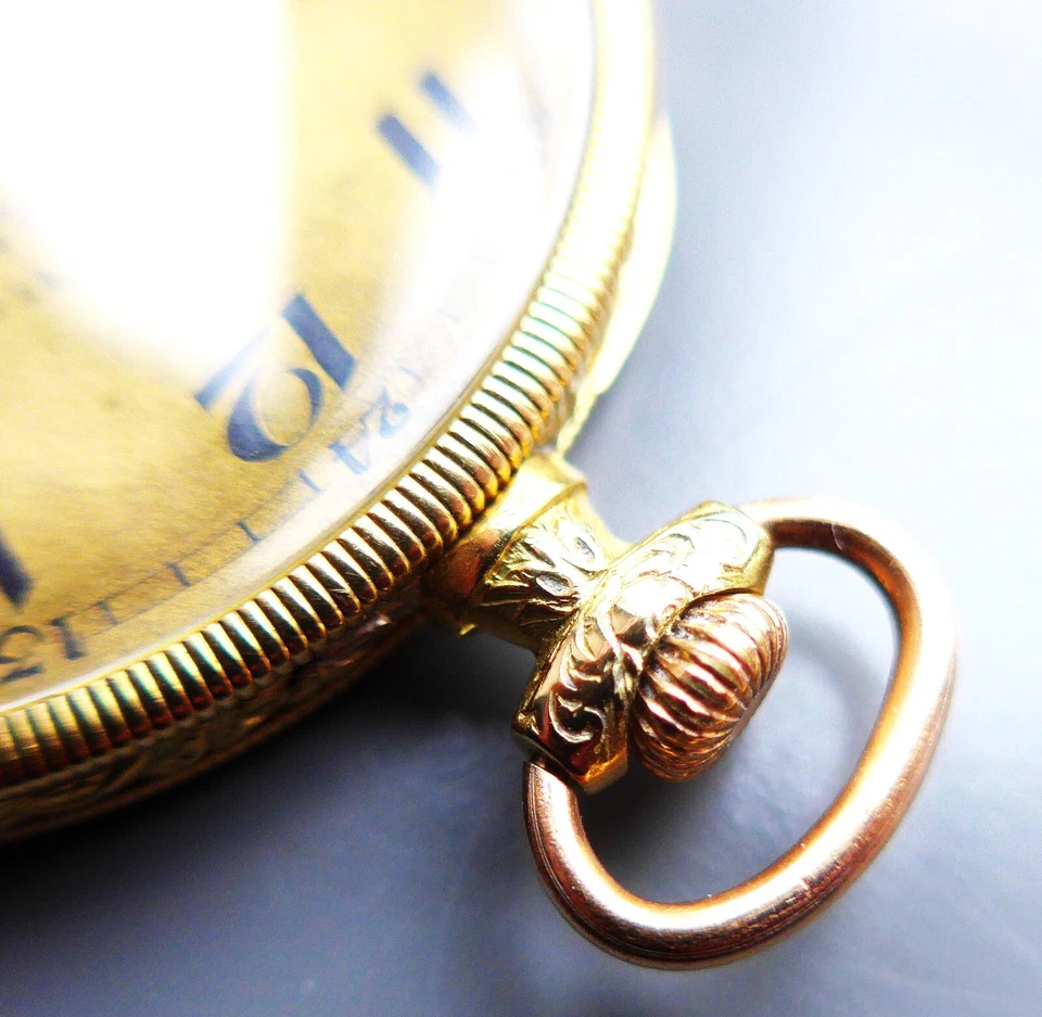 Beautiful Men's Pocket, Gold-18 K, " Open Face ", Good Function, Approx. 1930 - Image 4 of 4