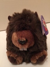NWT Puffkins Chomper Beaver Plush 4" Stuffed Animal Brown Bday 2/5/97