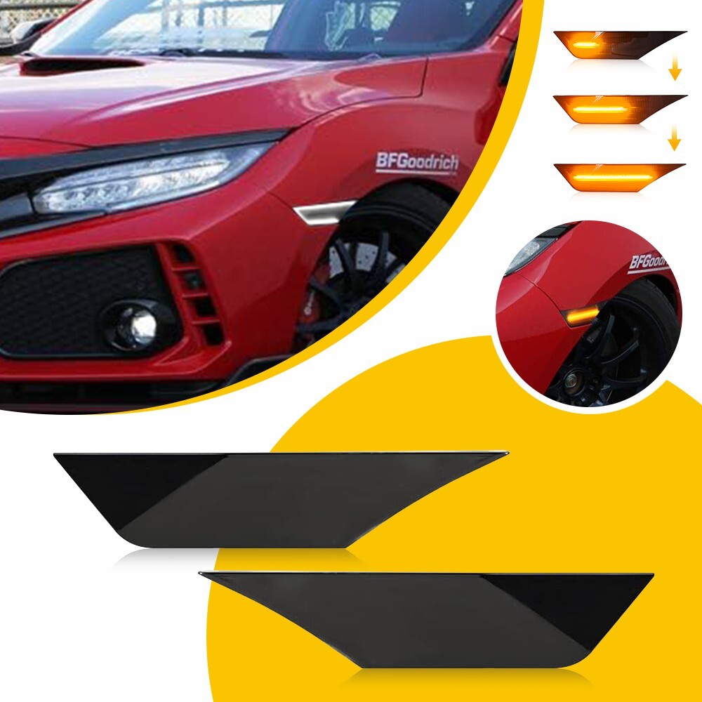 2016-2021 Honda Civic Smoked LED Side Marker Light with Turn Signal