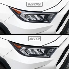 FOR 19-25 Toyota RAV4 Headlight Eyelid SMOKE Precut Vinyl Tint Overlays