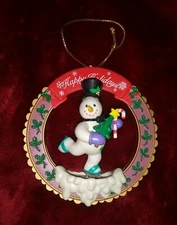 1998 Skating Snowman Maggie Luk Holiday Classics Christmas Ornament Eckerd