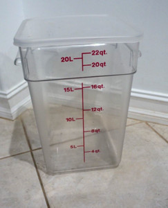 Culinary Essentials Cambro Camsquare Food Storage Container Clear 20L 22Pt