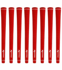 Karma Velour Tour Velvet JUMBO  (+1/16") RED 8 Piece Golf Grip Bundle - New!