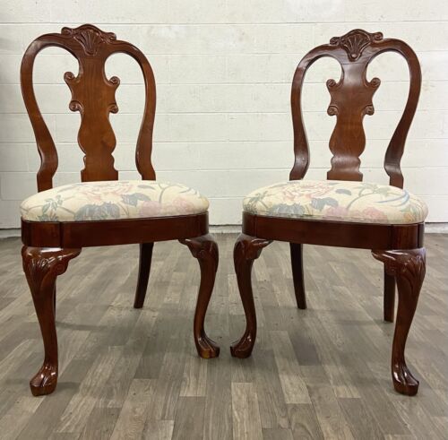 Vintage Queen Anne Dining Chairs by American Drew - Pair