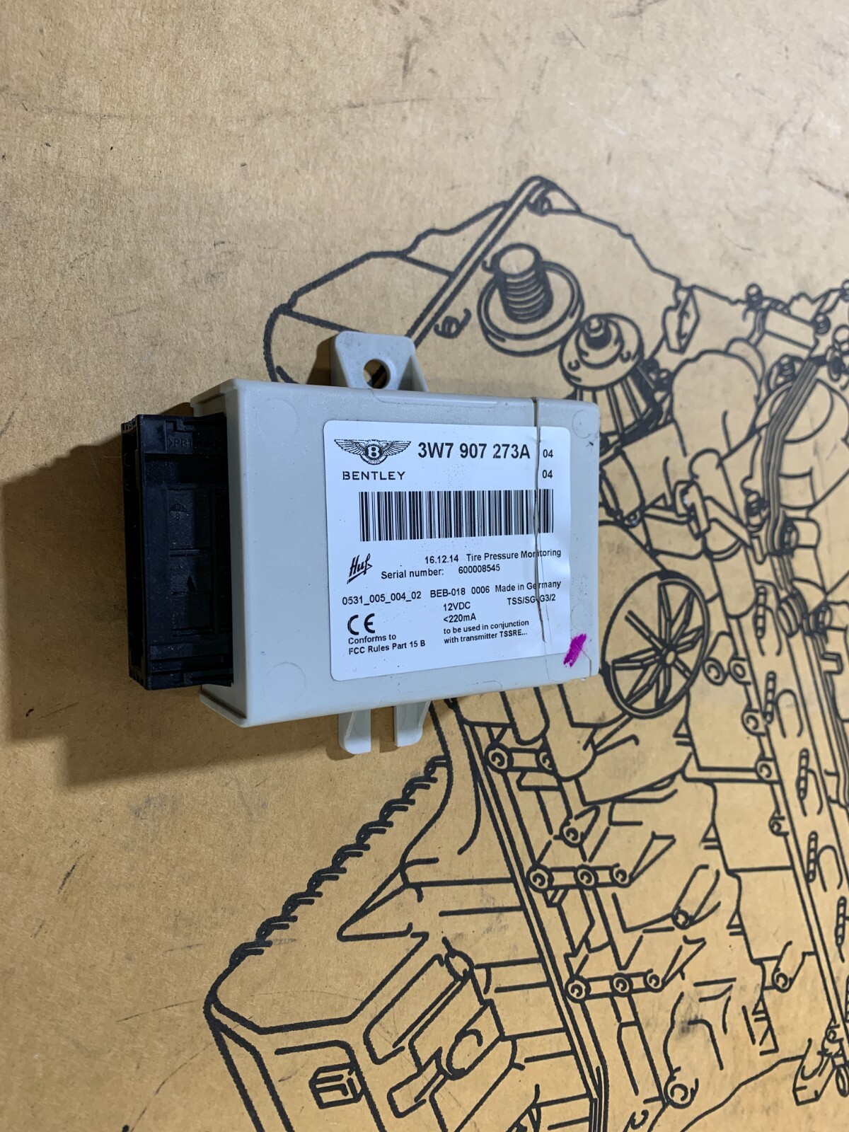 OEM Bentley Continental GTC GT Tire Pressure System TPMS Module 3W790273A
