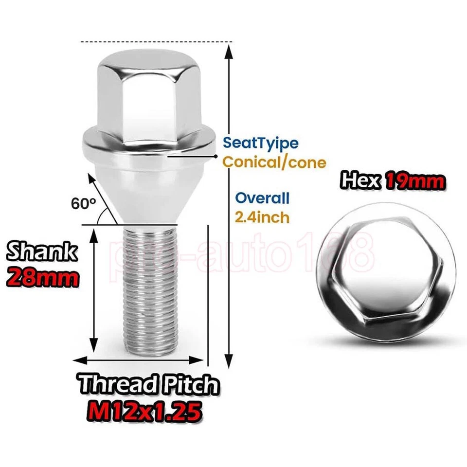 Tacos de rueda M12X1.25 20 piezas para Jeep Compass Cherokee 200 2017 2018 2019 2020 2021 Foto 4 de 4