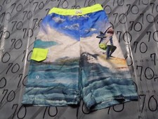 Youth Size L 10-12 OP Swim Shorts Surfing Shark Liner Cut Out