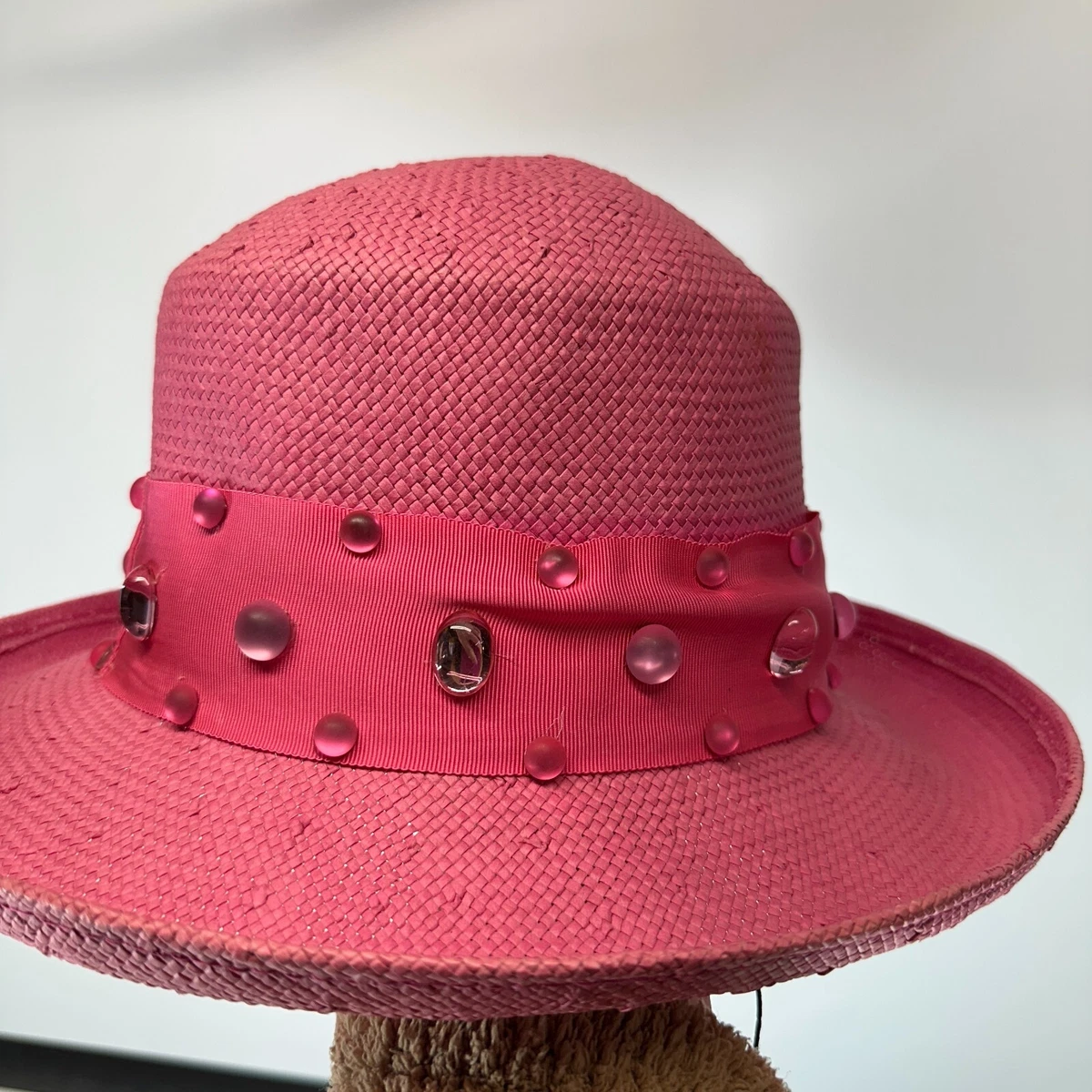 Eric Javits Vibrant Pink Packable Wide-Brim Hat SS26_14059_SABRINA_BUCKET_LIGH  main image 3