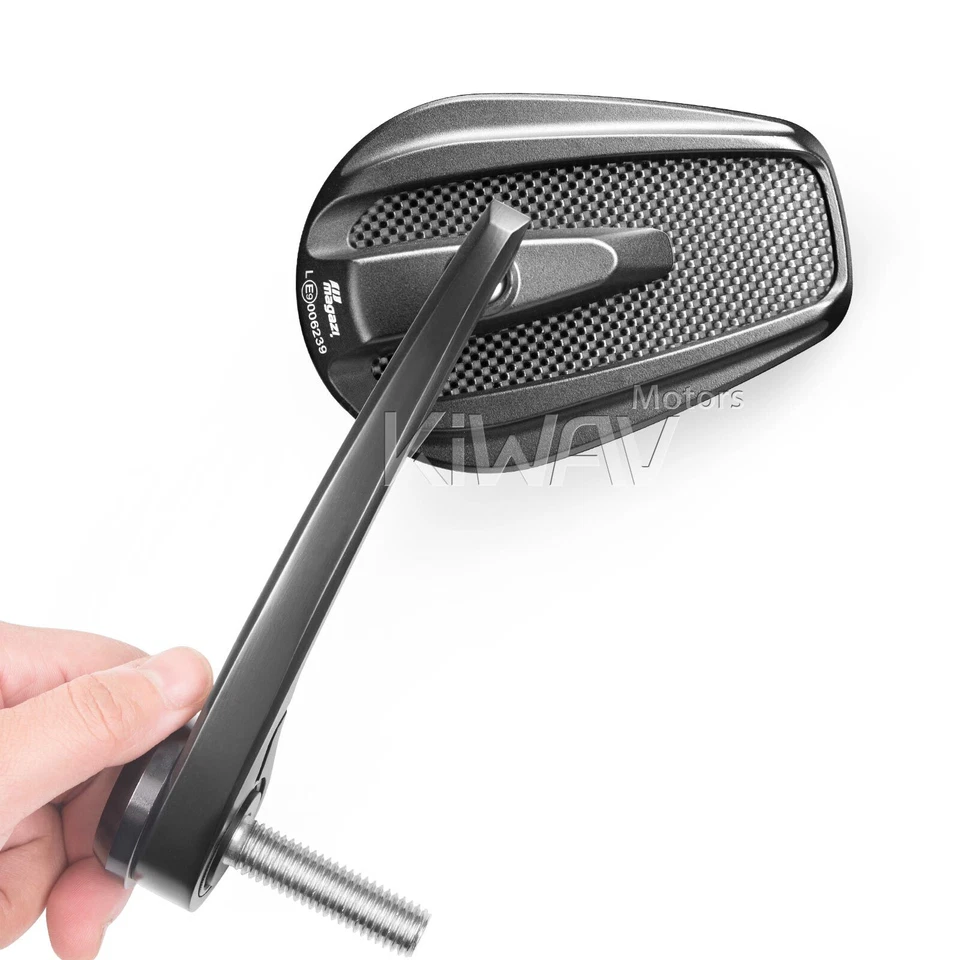 Espejo de extremo de barra ajustable Mamba fibra de carbono real perno M12 para BMW F800R HP4 Foto 3 de 4