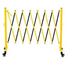 11ft Expandable Metal Barricade Gate - Portable Safety Fence with Casters