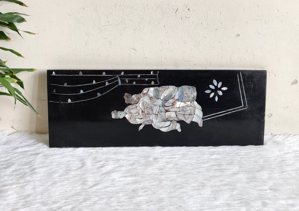 Антикварная настенная инкрустация перламутром японских художников Shibayama WN275 - Изображение 4 из 4