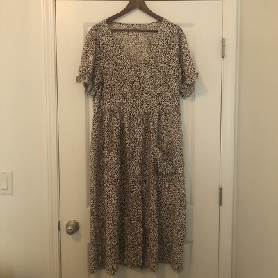 Dress Amazon Womens Size XL Cheetah Maxi Animal Print