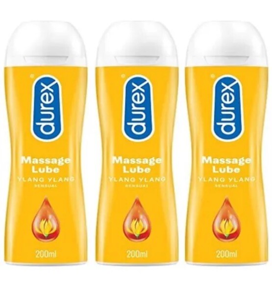 Durex Massage Gleitgel Sensual Ylang 2in1 3 Flaschen 200ml Kondom Freundlich