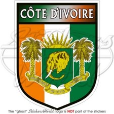 IVORY COAST, Écusson République de CÔTE D'IVOIRE, 100mm Vinyl Autocollant