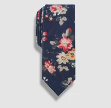 $57 Bar Iii Men's Blue Floral Slim Tie Skinny Classic Necktie 57 x 2.5 in