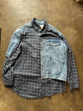 Martine Rose Martine Rose SS2019 Denim Check Hybrid Shirt Jacket