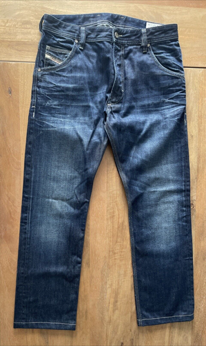 Diesel Krooley Regular Slim-Carrot Straight Jeans Men's 32x29 Dark Wash Denim