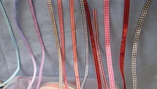 Buffalo Check/Gingham 3/8" and 1/4"  Polyester Ribbon - 3 yards