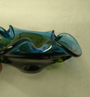 Art Glass Blue & Green Ashtray Small Dish Murano Style — photo 6