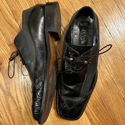 Fennix Italy Mens Alligator Dress Shoes Black Square Toe Size 13 Fennix Italy Genuine Alligator Men main image 4