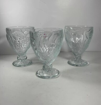 Set of 3 Vintage Pasabahce Piknik Glass Ice Cream Bowls/Goblets 5.5 in.