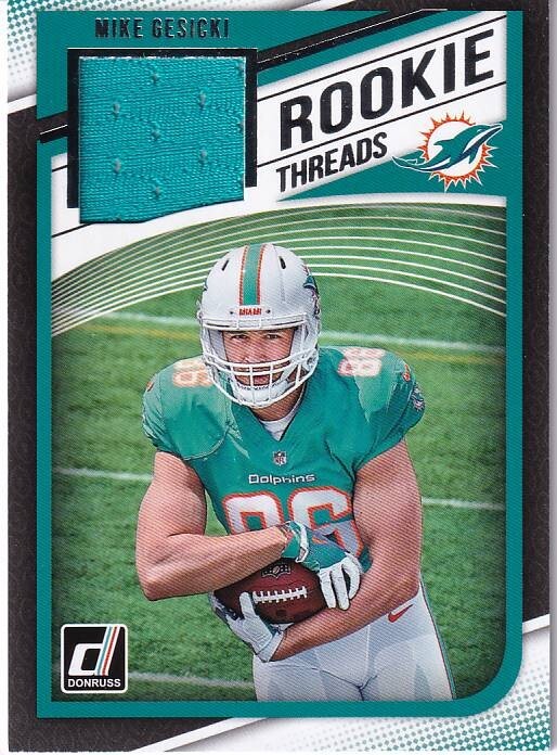 2018 Panini Donruss - Rookie Threads #37 Mike Gesicki (MEM, RC)