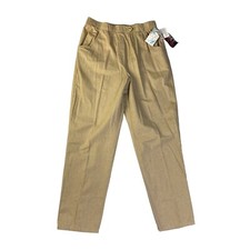 Vintage 90s Koret Tan Brown Elastic Waist Straight Trouser Pants NWT Size 16