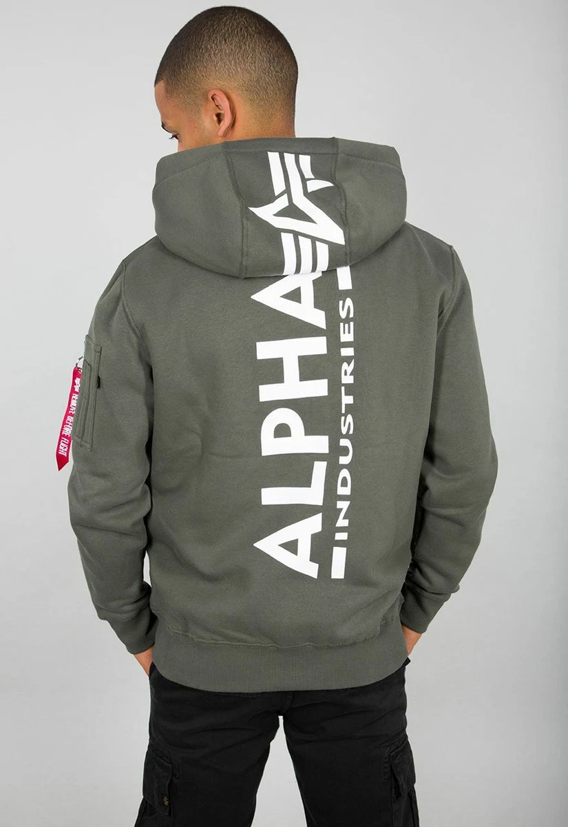 Alpha Industries Hoodie Back Print Hoody Dark Olive eBay