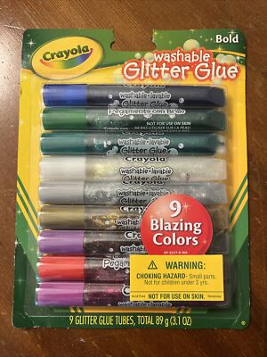 Crayola Washable Glitter Glue Pens 9/Pkg