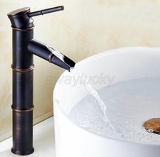 Oil Rubbed Bronze Bamboo Design Single Hole Bathroom Vessel Sink Lavatory Faucet
