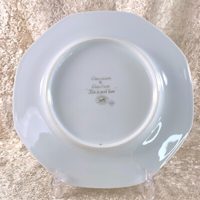 Vintage Hermes Paris Plate 20cm Smooth Fox Terrier Dog Green
