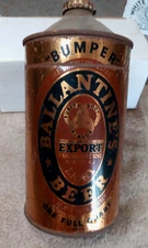 Ballantine Bumper export quart cone top beer can IRTP  Newark NJ EMPTY