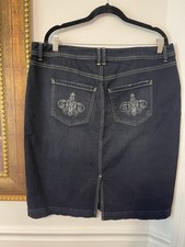 Vintage Y2K Tommy Hilfiger Dark Denim Jean Modest Cottage Core Short Skirt 14